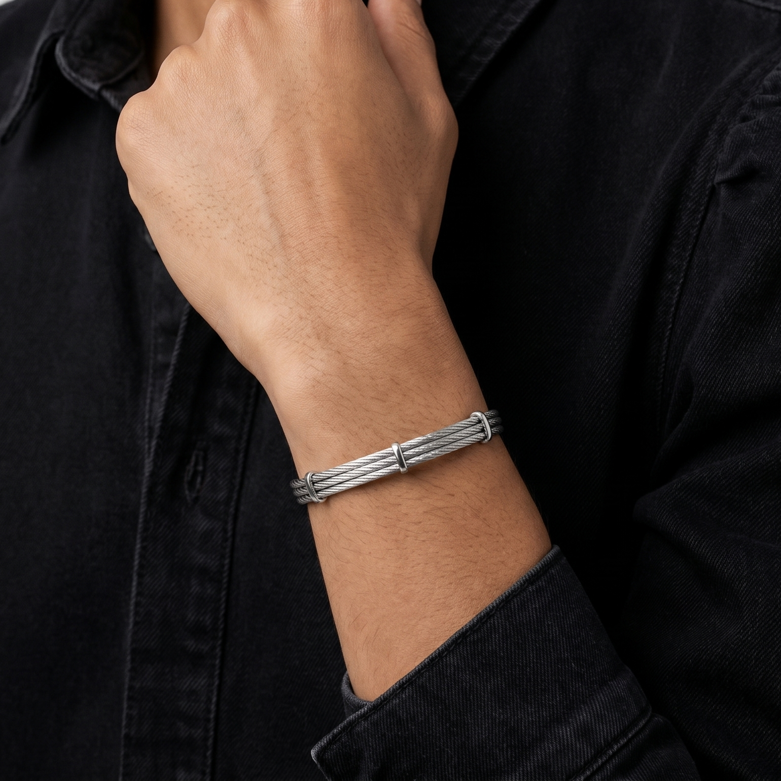 ALOR Men's Slim Triple Station Bracelet