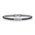 ALOR Men's Leather Slim Station Bracelet