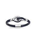 Grey Larme Braided Leather Bangle