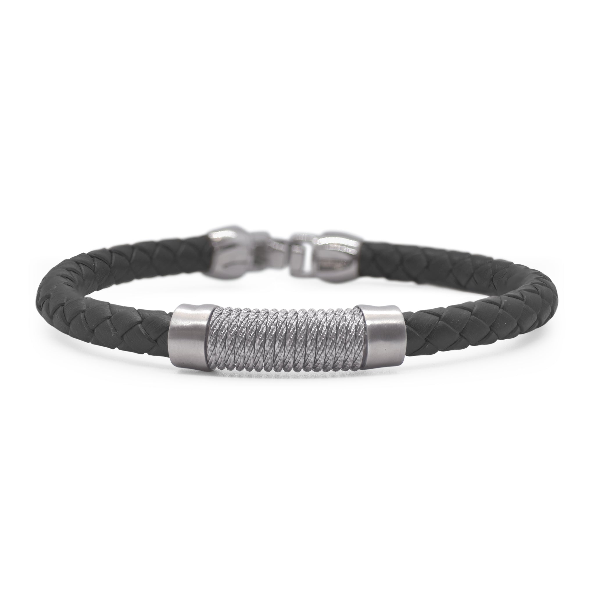 ALOR Men's Leather & Twisted Cable Bracelet