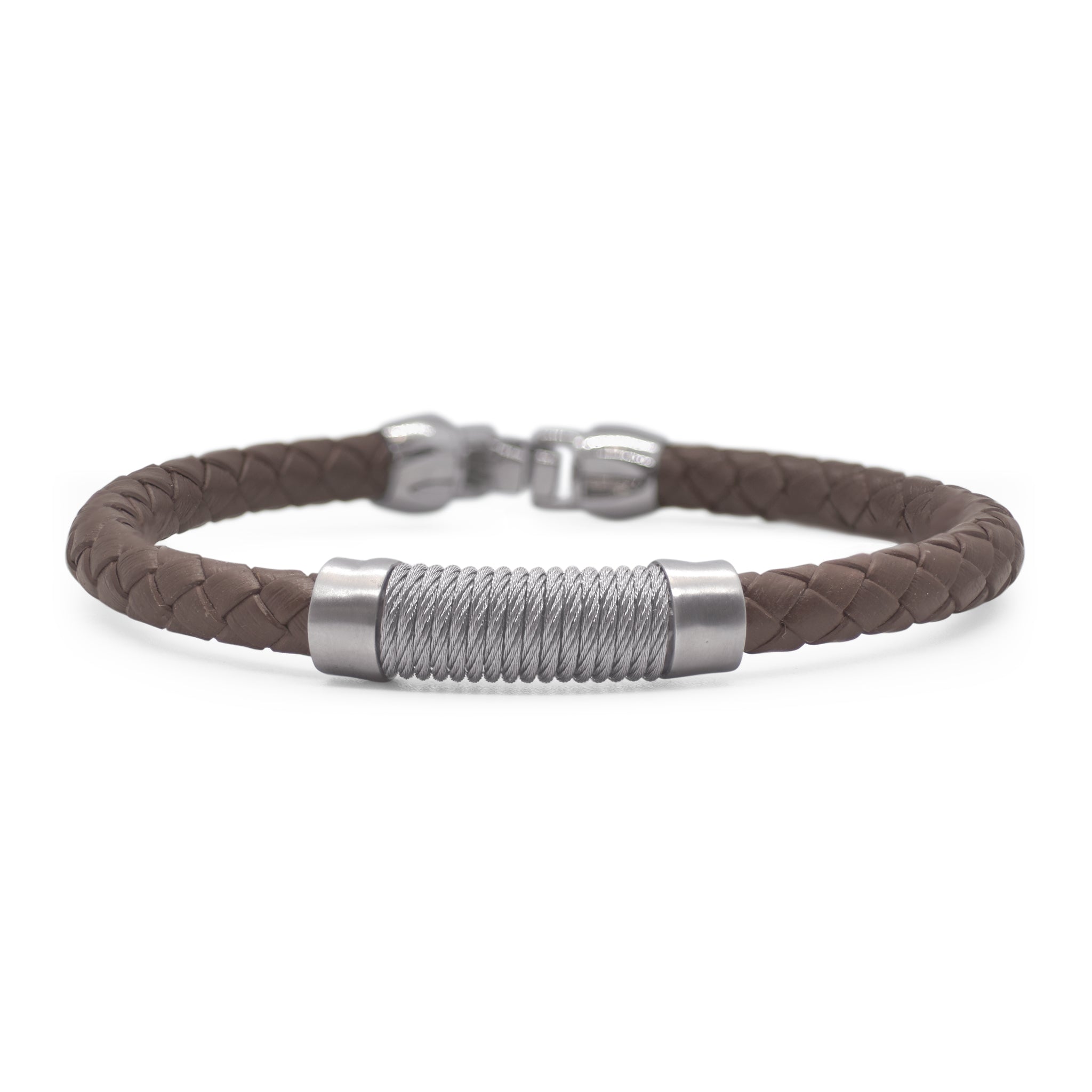 ALOR Men's Leather & Twisted Cable Bracelet