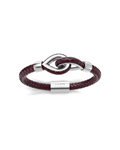 Grey Larme Braided Leather Bangle