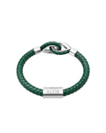 Grey Larme Braided Leather Bangle