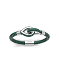 Grey Larme Braided Leather Bangle