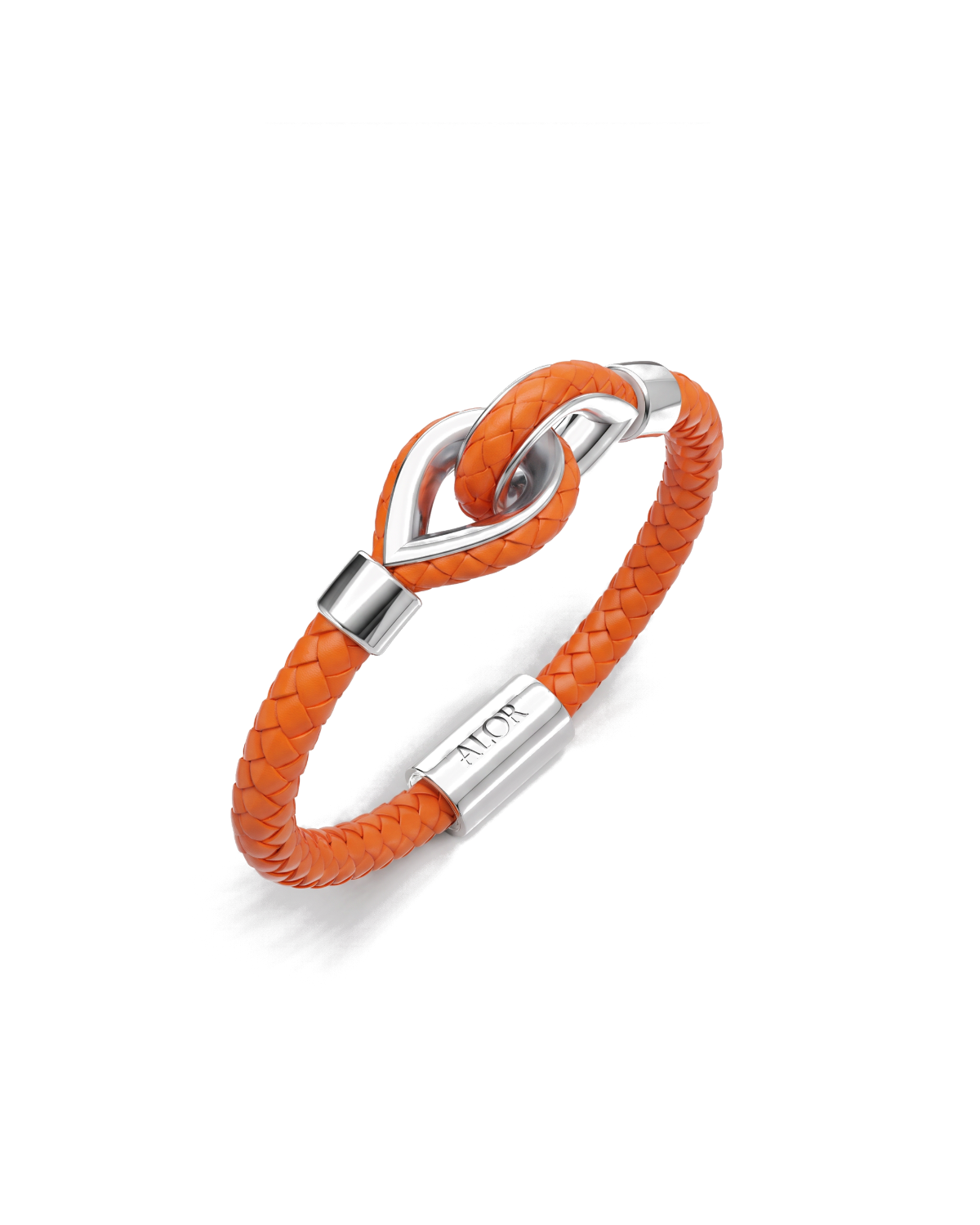 Grey Larme Braided Leather Bangle