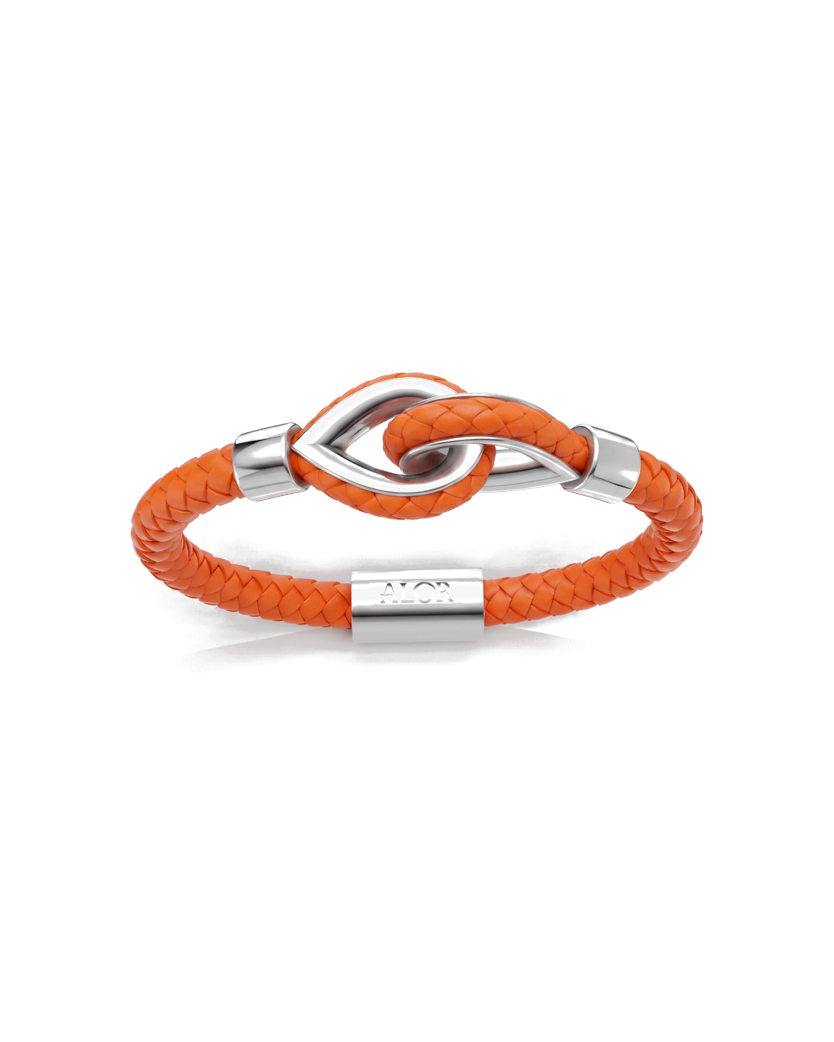 Grey Larme Braided Leather Bangle
