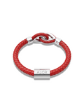 Grey Larme Braided Leather Bangle