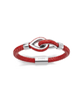 Grey Larme Braided Leather Bangle
