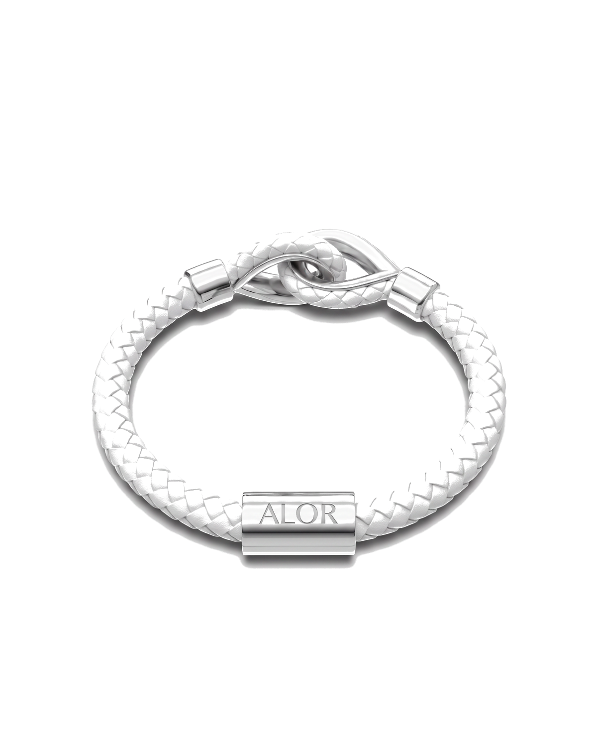 Grey Larme Braided Leather Bangle