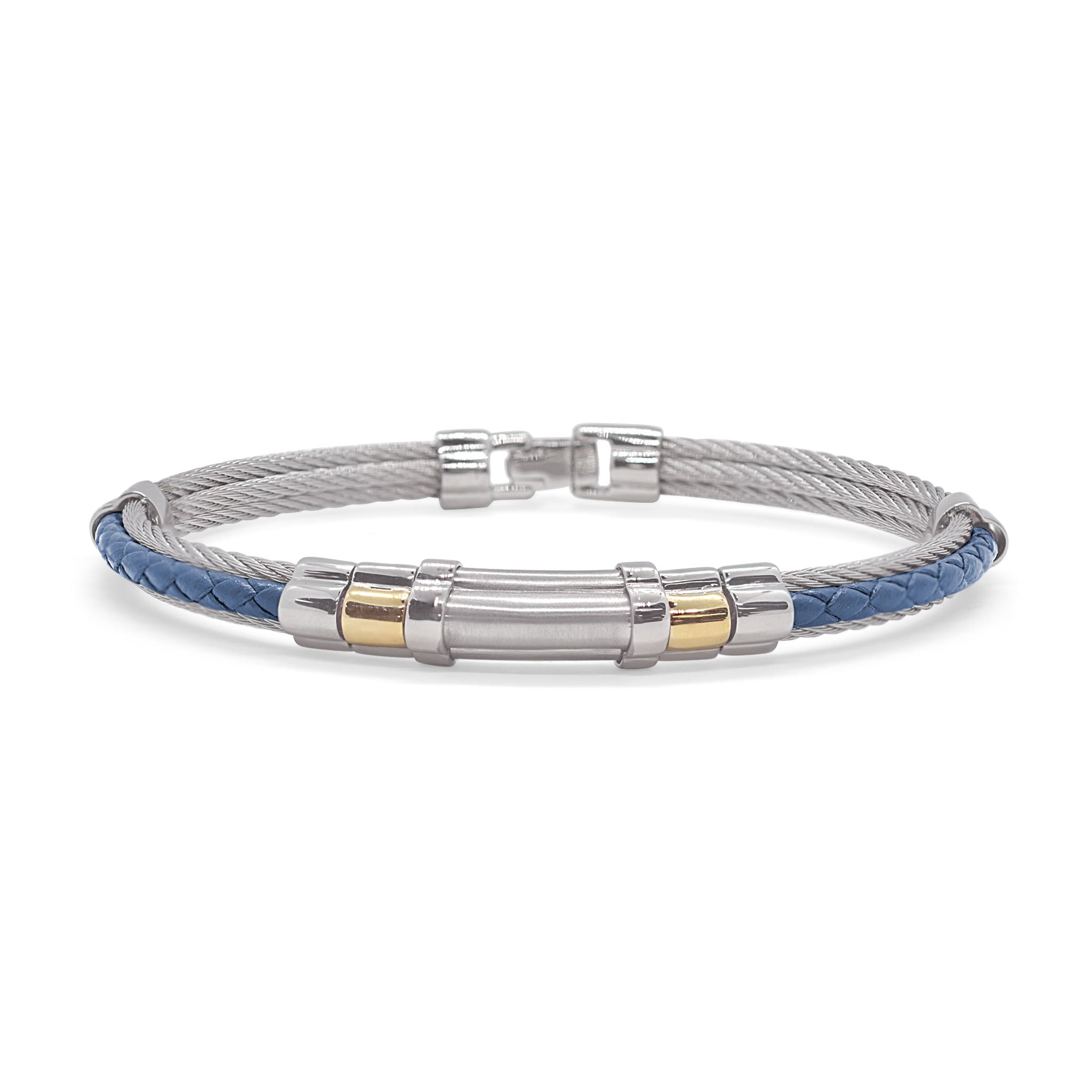ALOR Men's Leather Station Bracelet