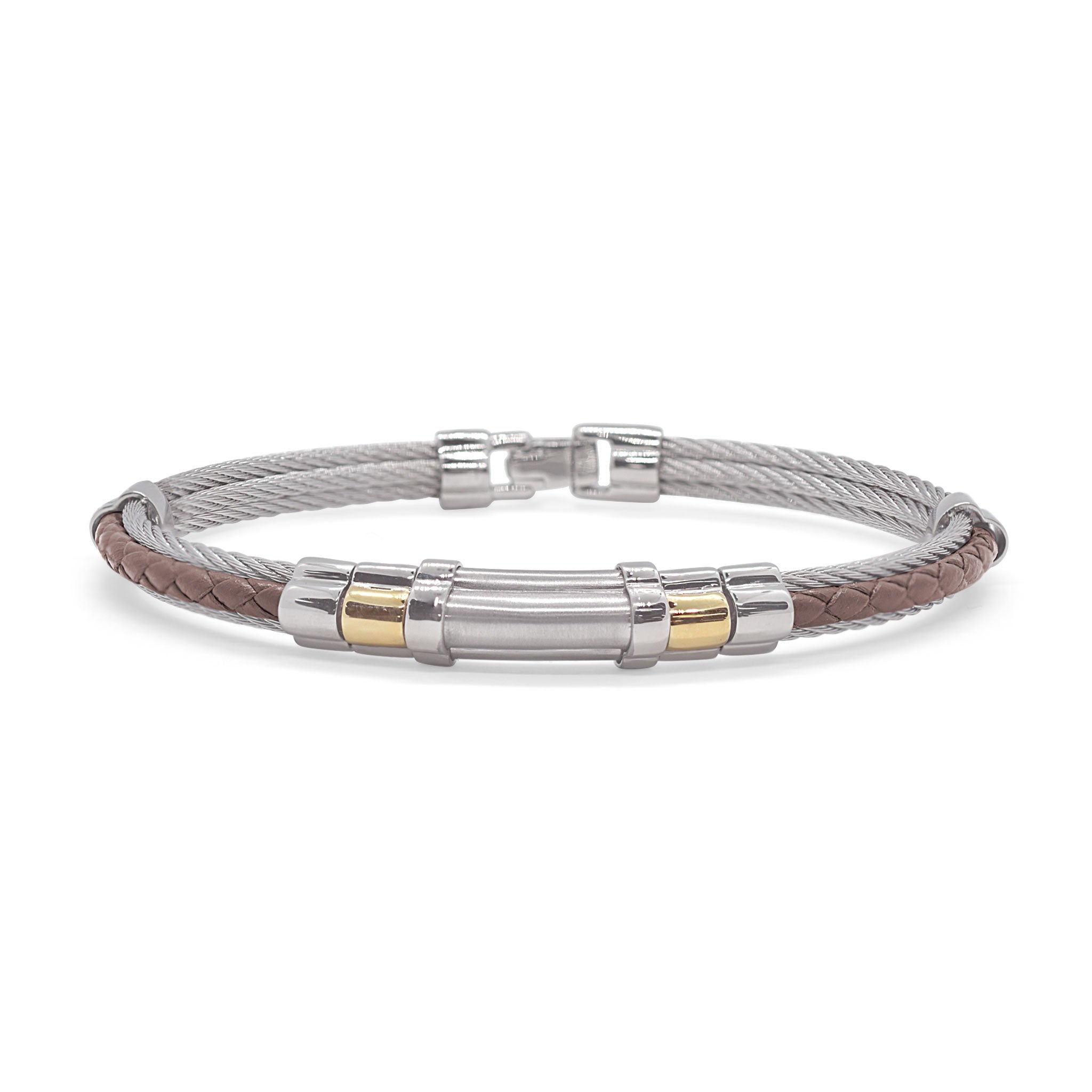 ALOR Men's Leather Station Bracelet