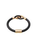 Yellow Larme Braided Leather Bangle