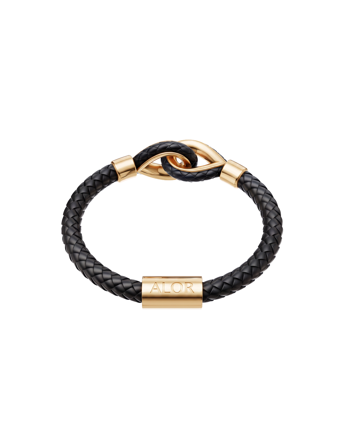 Yellow Larme Braided Leather Bangle