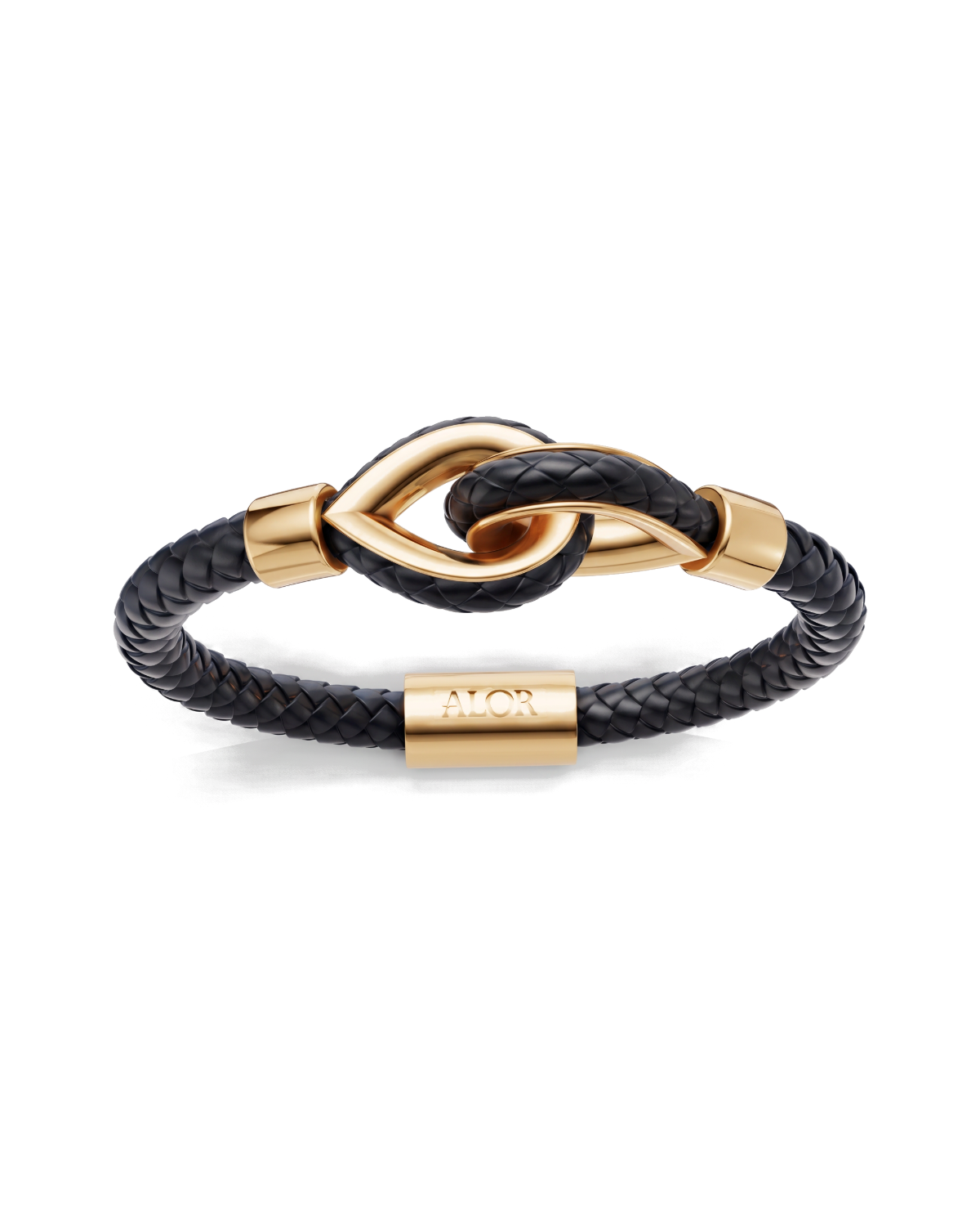 Yellow Larme Braided Leather Bangle