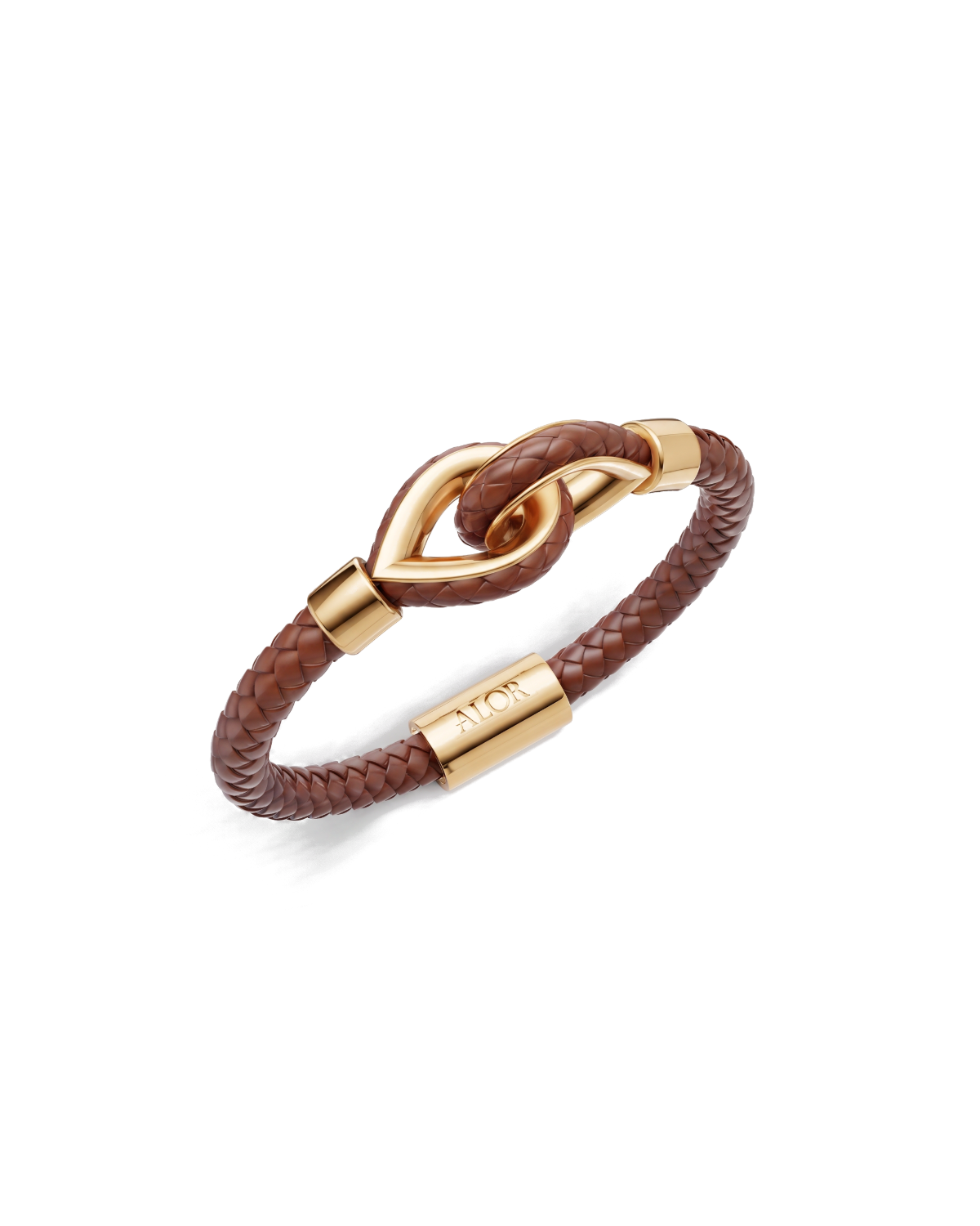 Yellow Larme Braided Leather Bangle