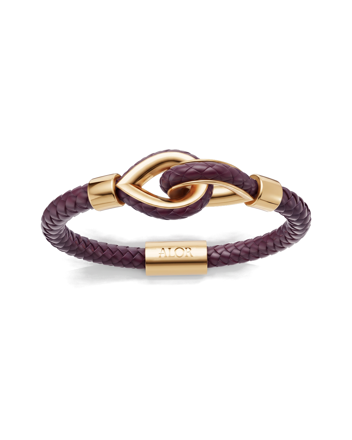 Yellow Larme Braided Leather Bangle