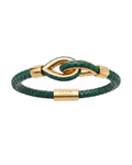 Yellow Larme Braided Leather Bangle