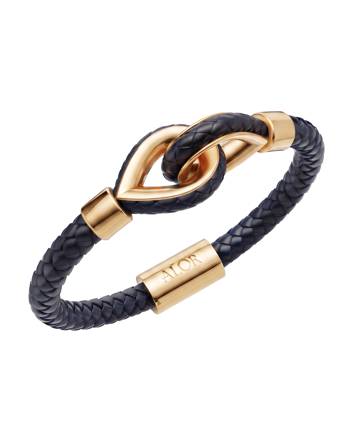 Yellow Larme Braided Leather Bangle