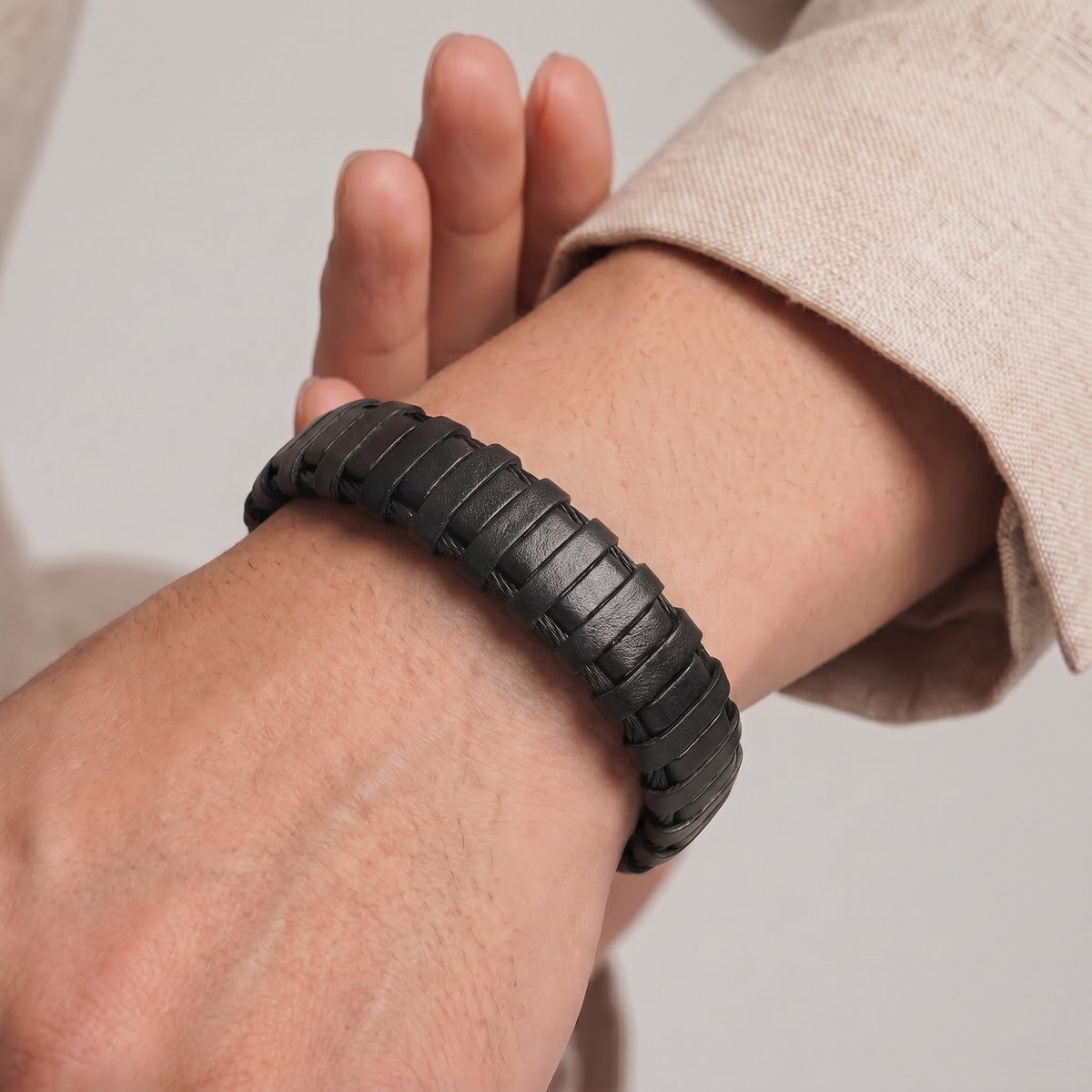 Grey & Blueberry Leather, Black & Black Leather