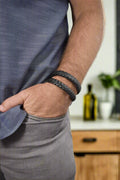 ALOR Men's Leather Wrapped Bracelet