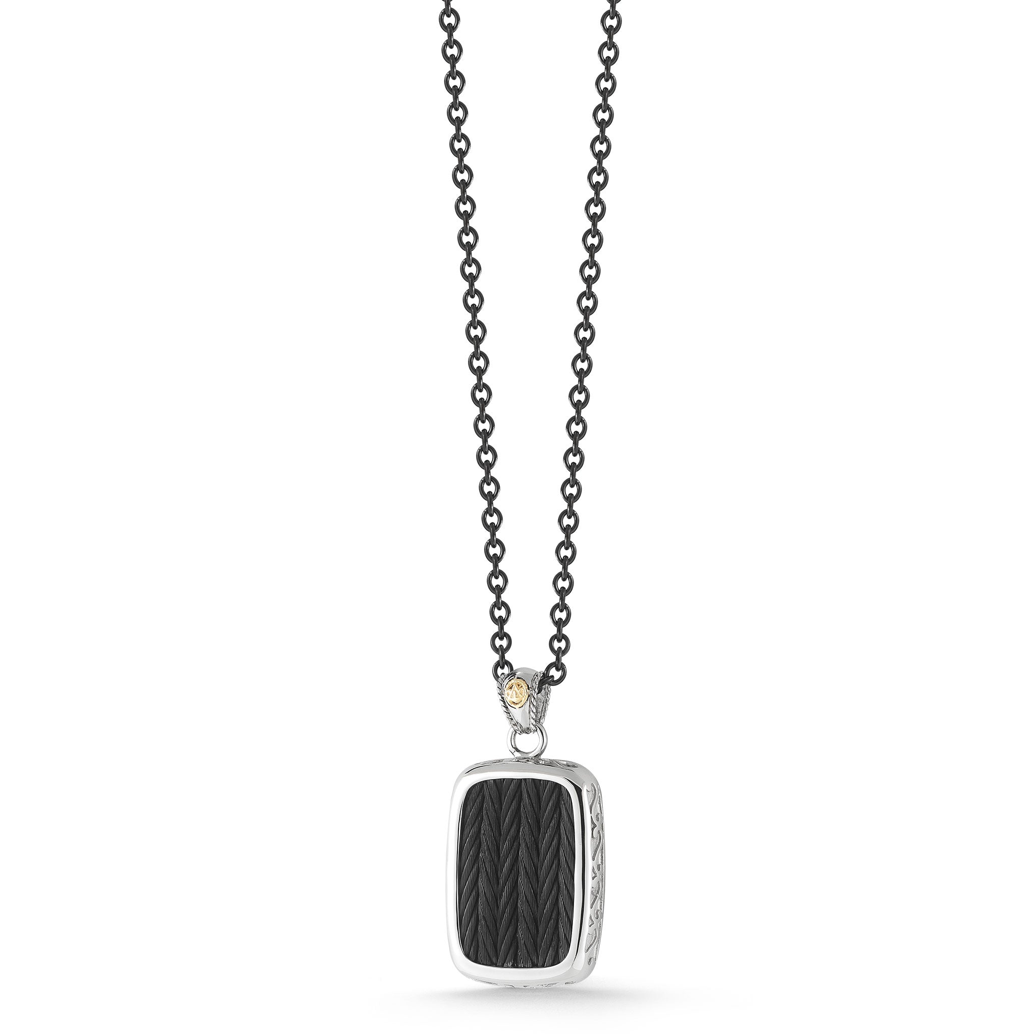ALOR Men's Large ID Tag Necklace