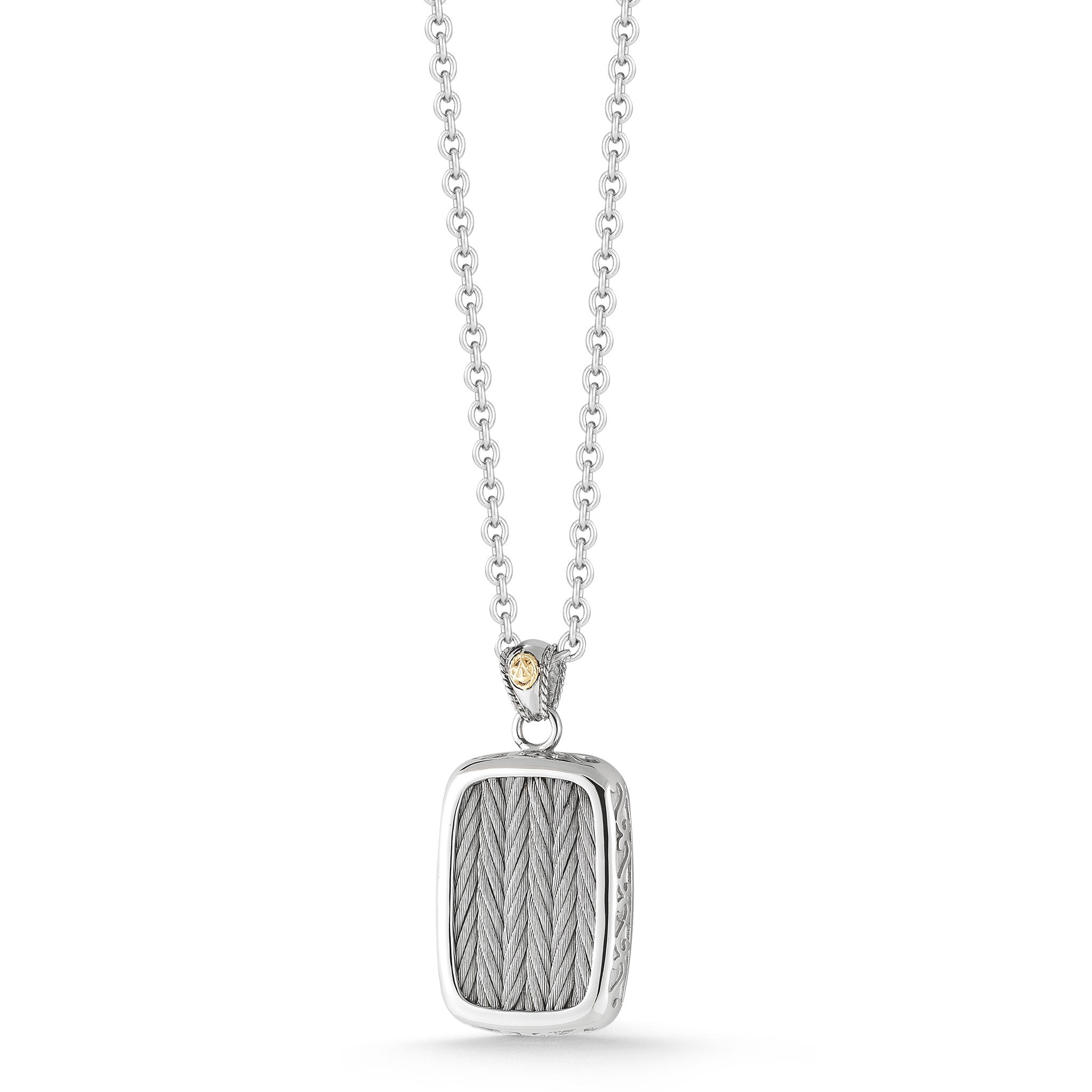 ALOR Men's Large ID Tag Necklace