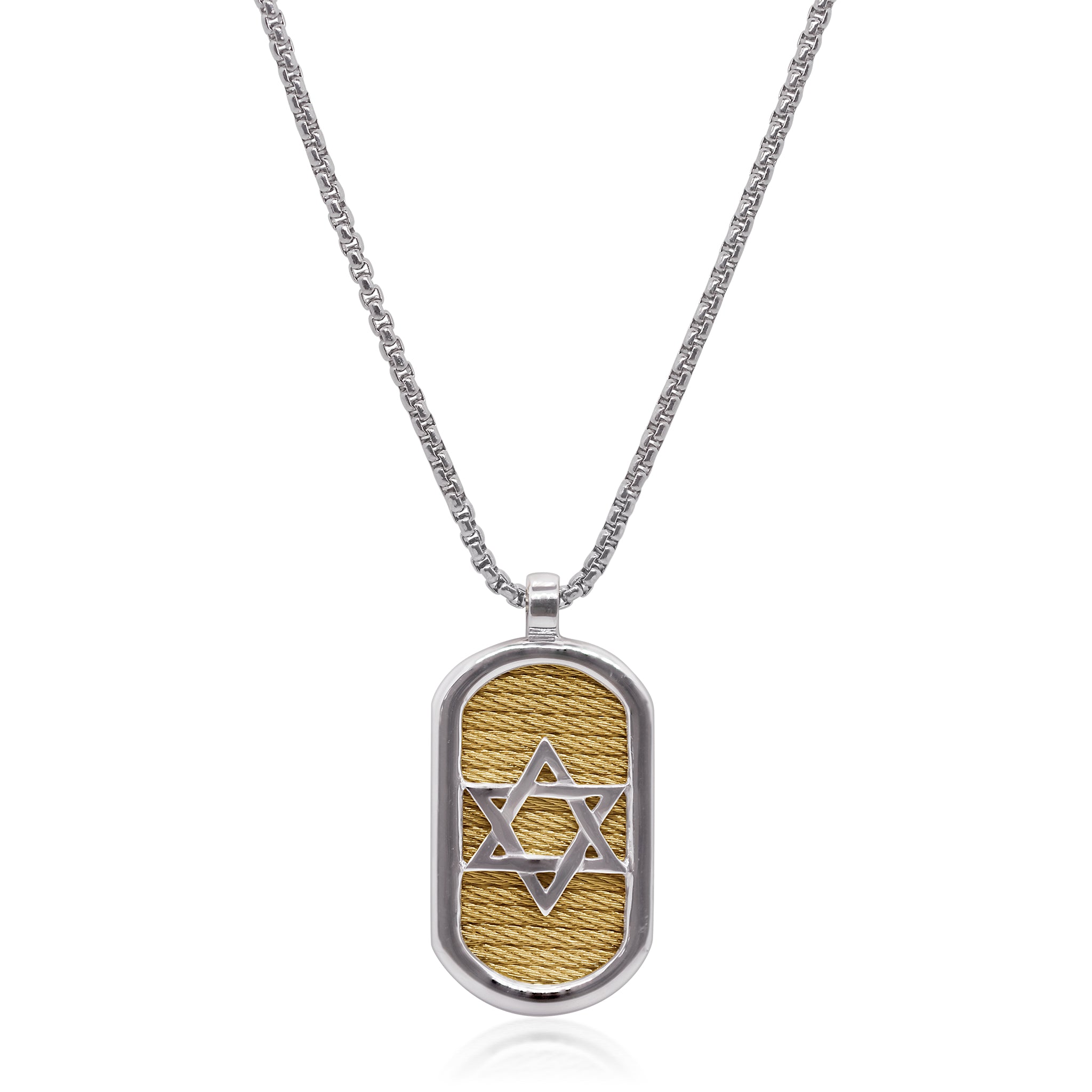 ALOR Star of David ID Tag Necklace