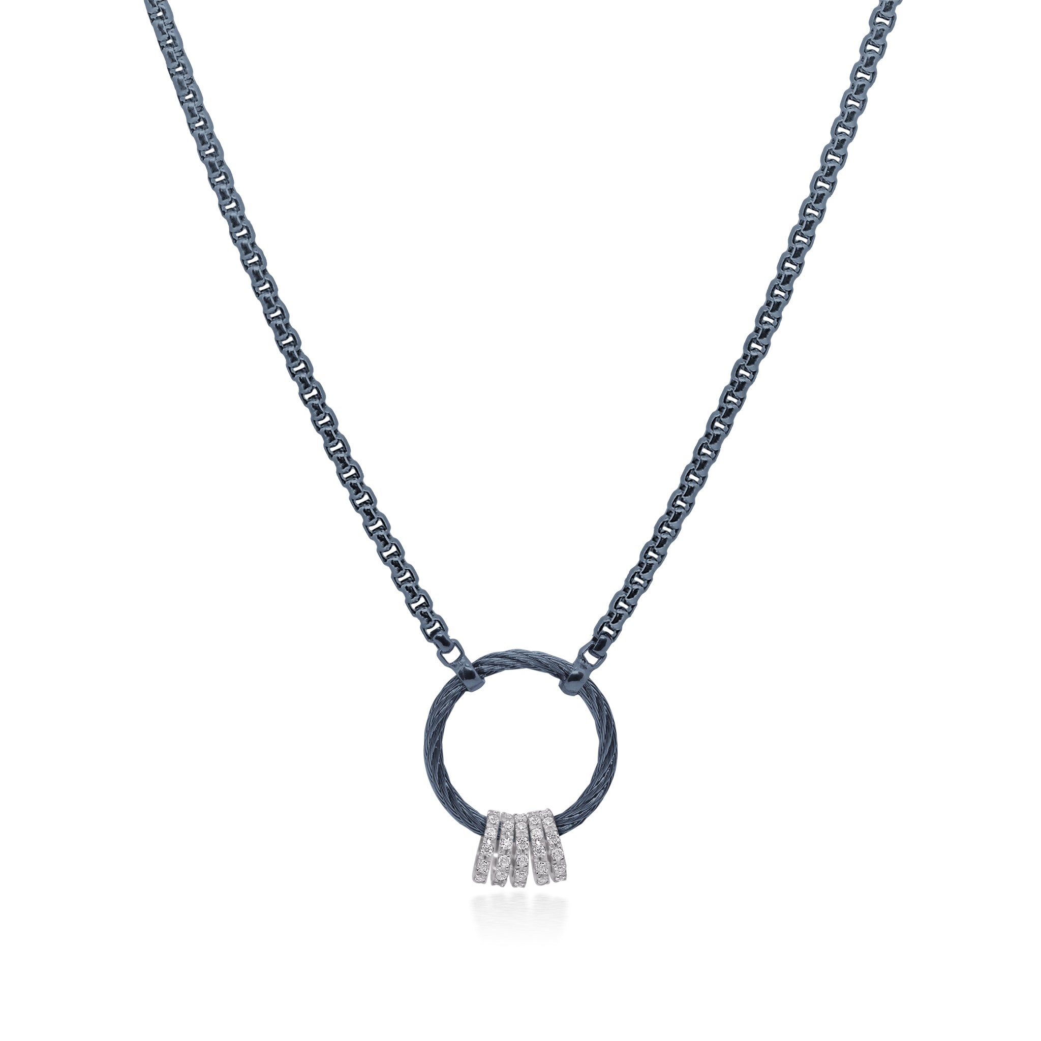 ALOR Open Spinning Circles Necklace