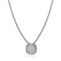 ALOR Square Pave Double Frame Necklace