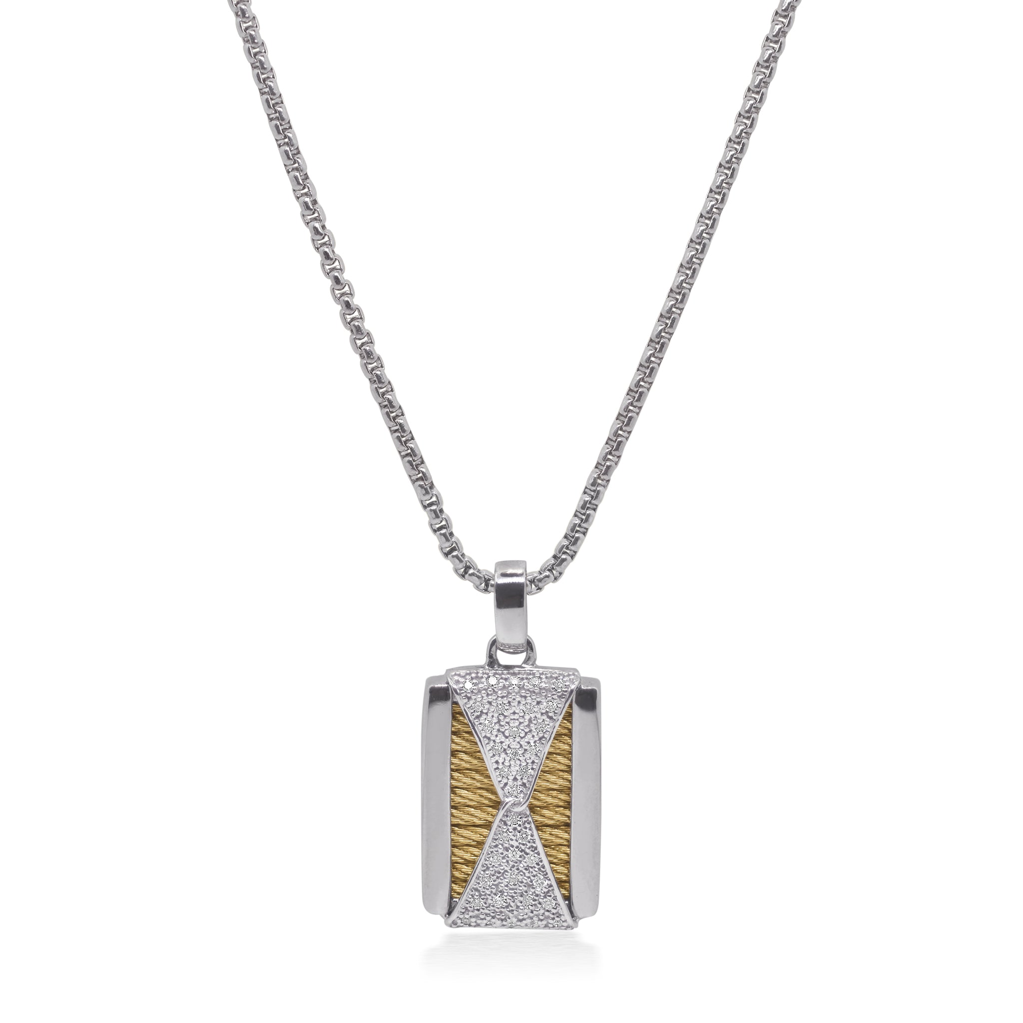 ALOR ID Tag Hourglass Necklace