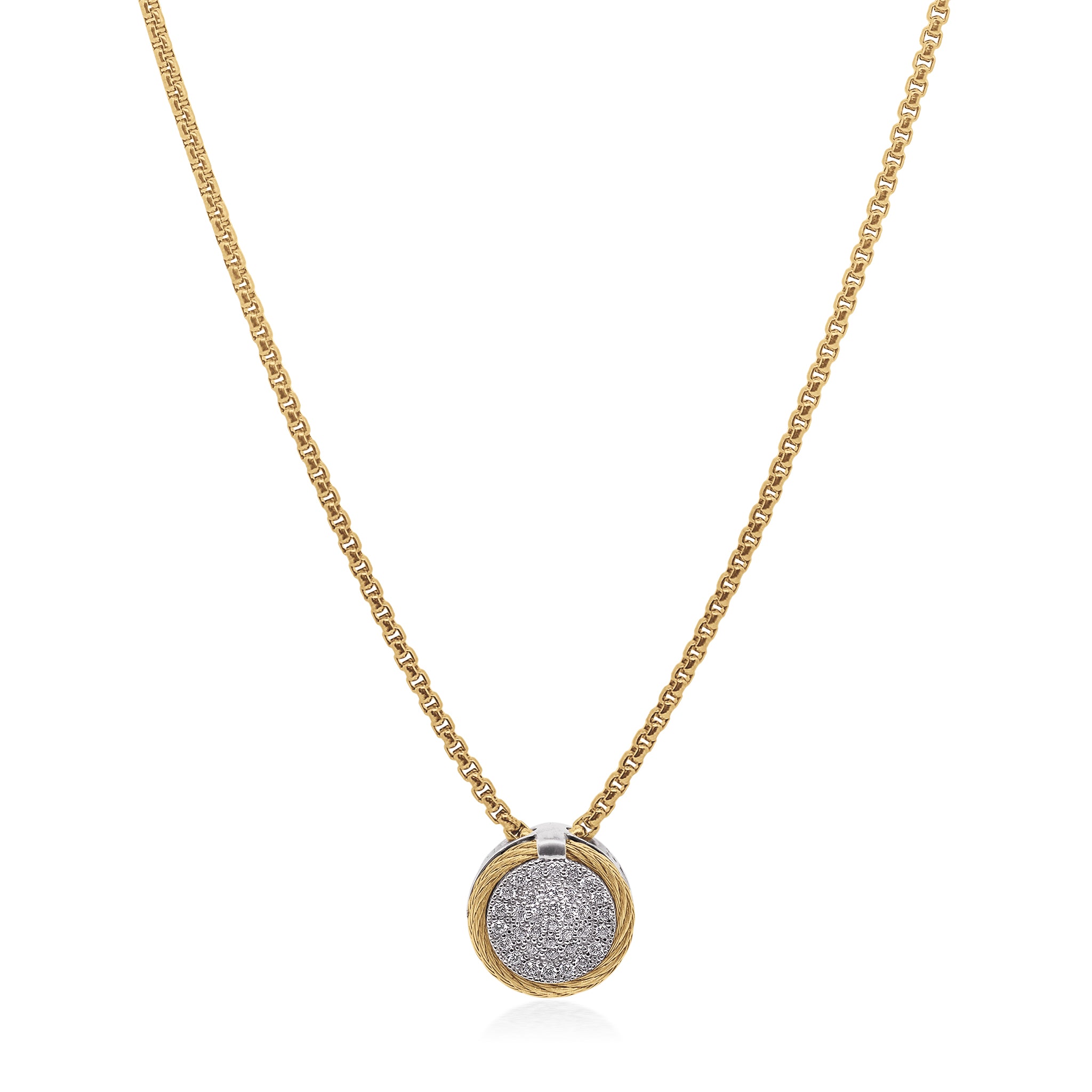 ALOR Round Pave Double Frame Necklace