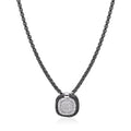 ALOR Square Pave Double Frame Necklace