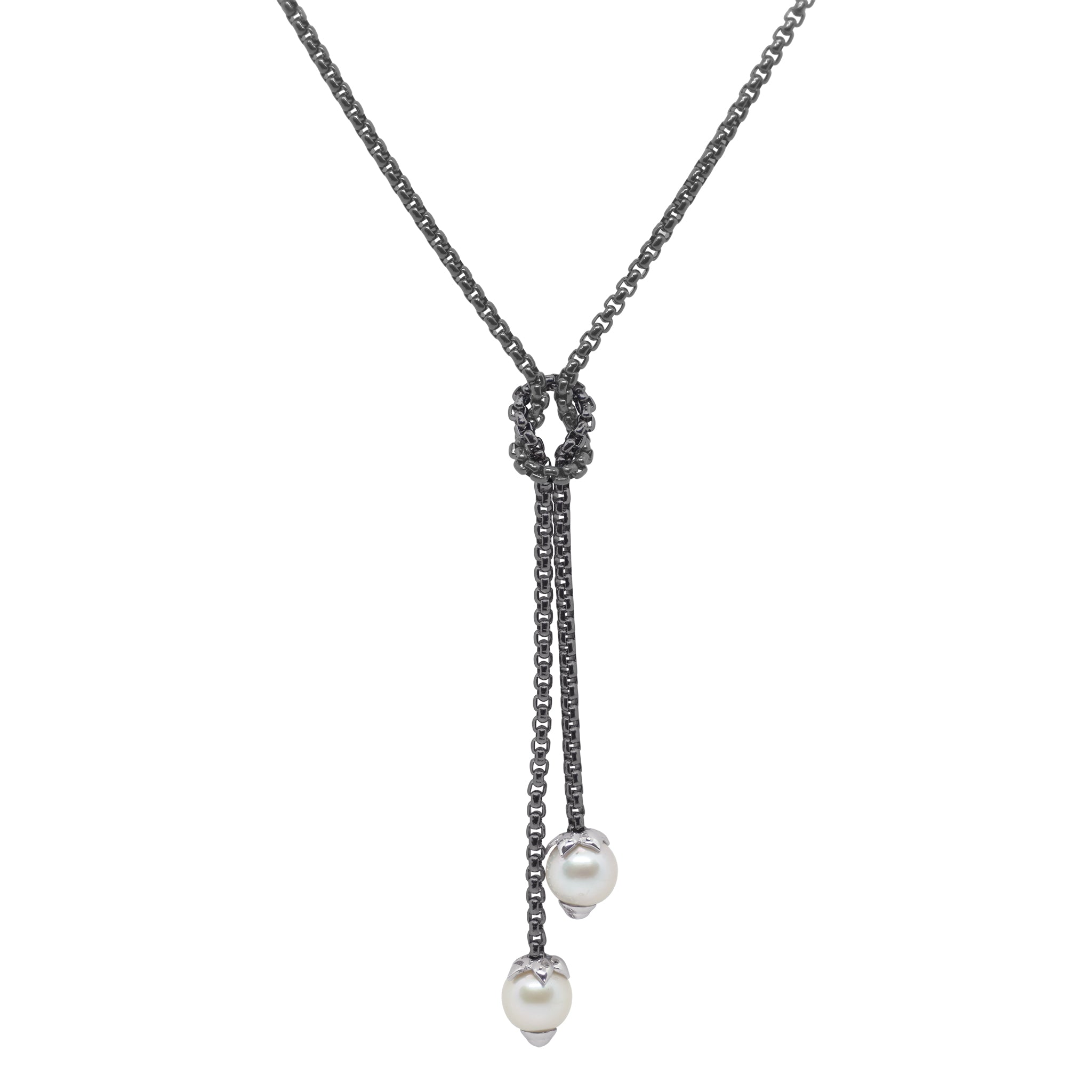 ALOR Knotted Lariat Pearl Necklace