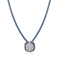 ALOR Square Pave Double Frame Necklace