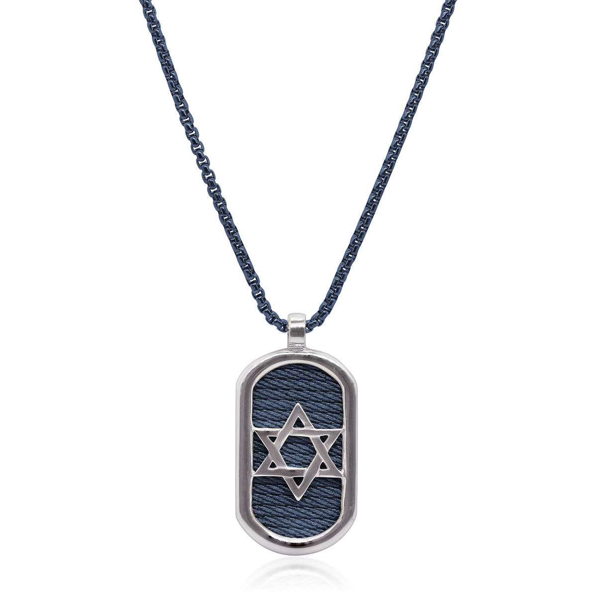 ALOR Star of David ID Tag Necklace