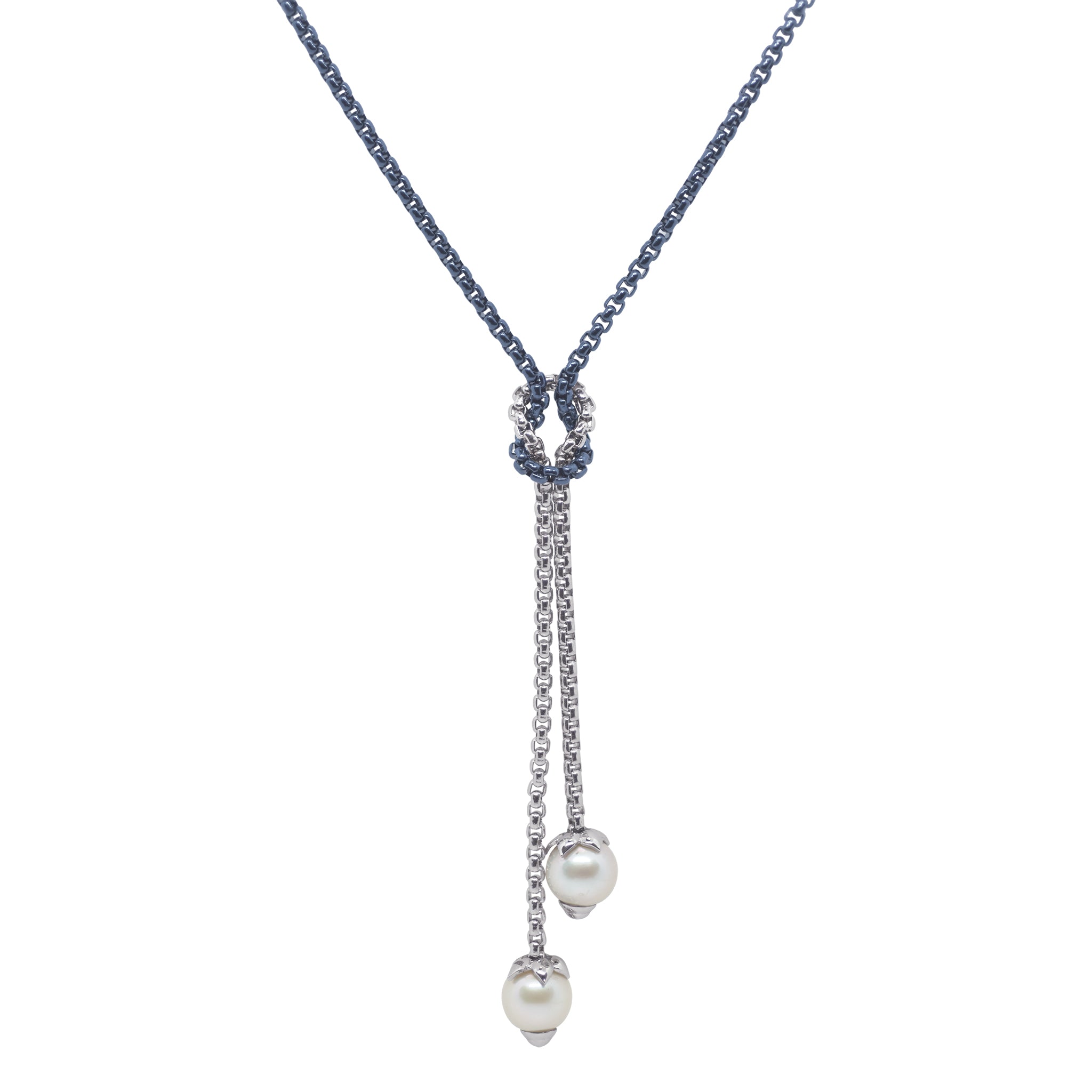 ALOR Knotted Lariat Pearl Necklace