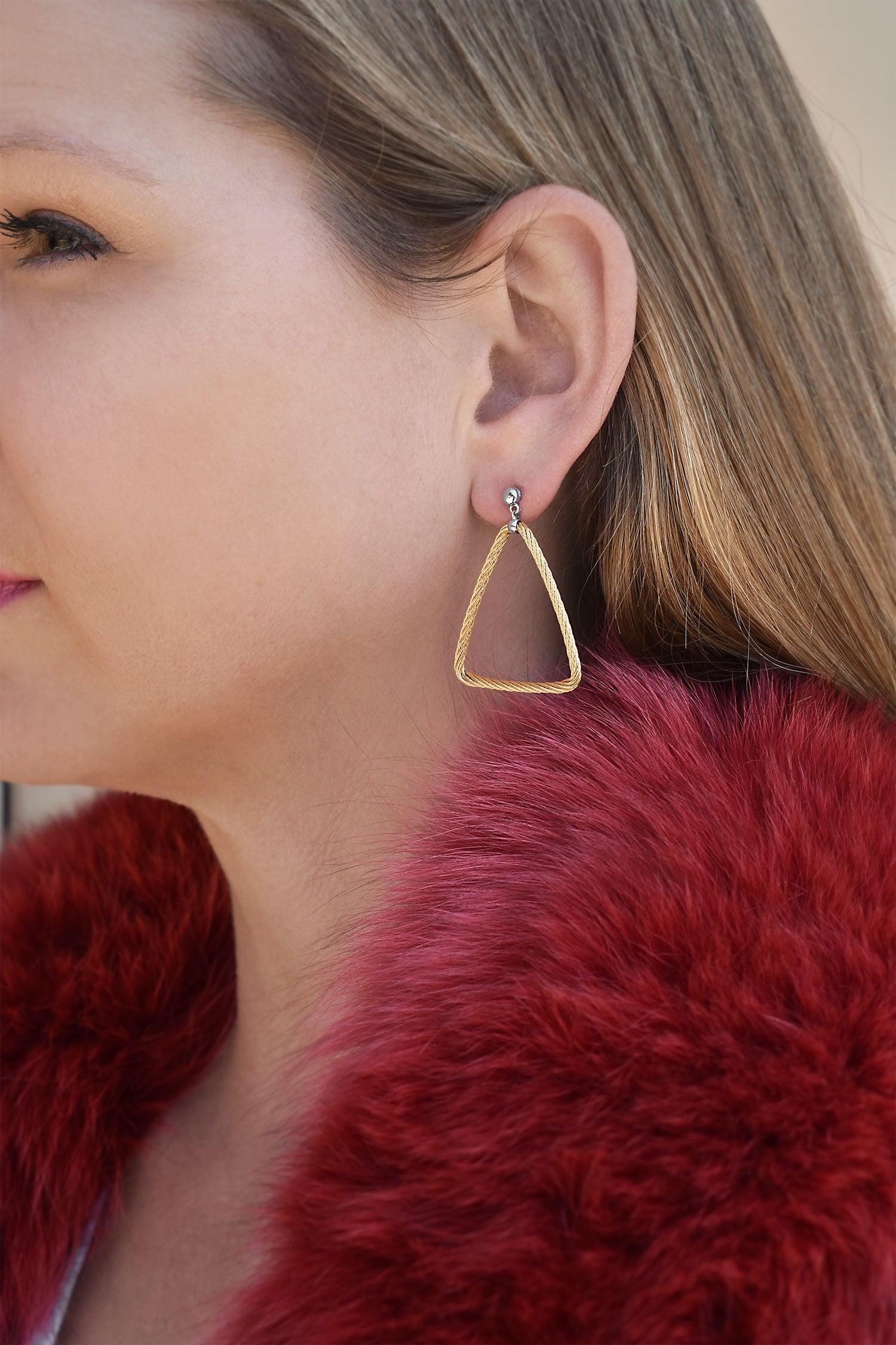 ALOR Open Triangle Drop Earrings