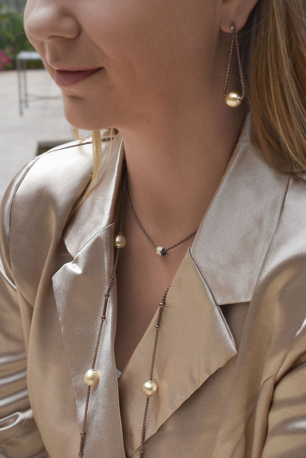 ALOR Barrel Chain Necklace