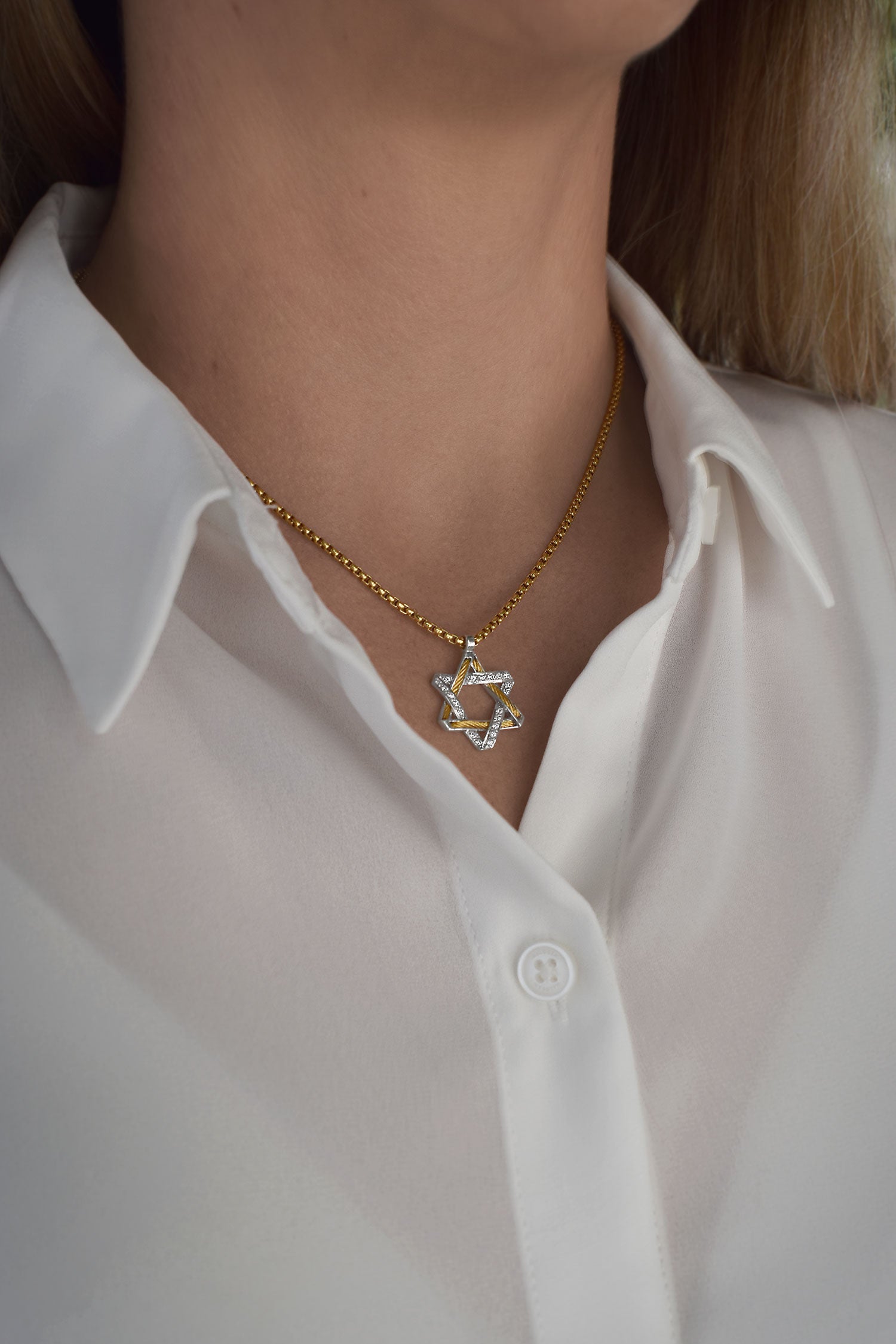 ALOR 25mm Star of David Necklace