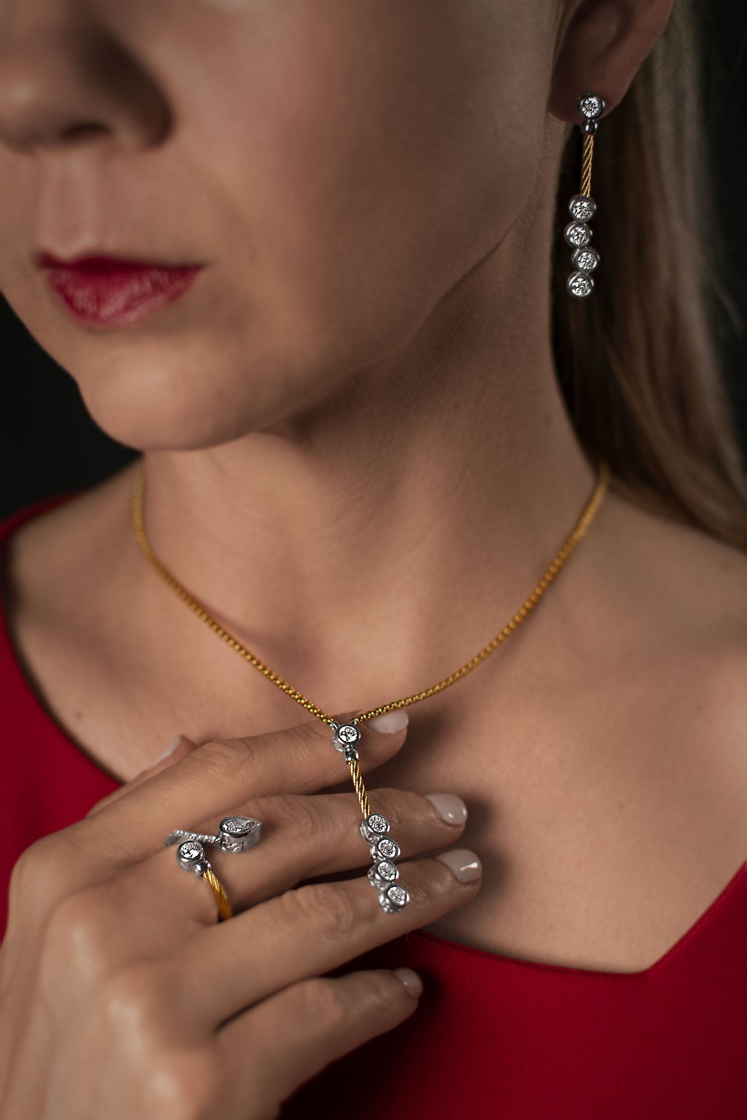 ALOR Day Diamonds Teardrop & Round Bypass Ring