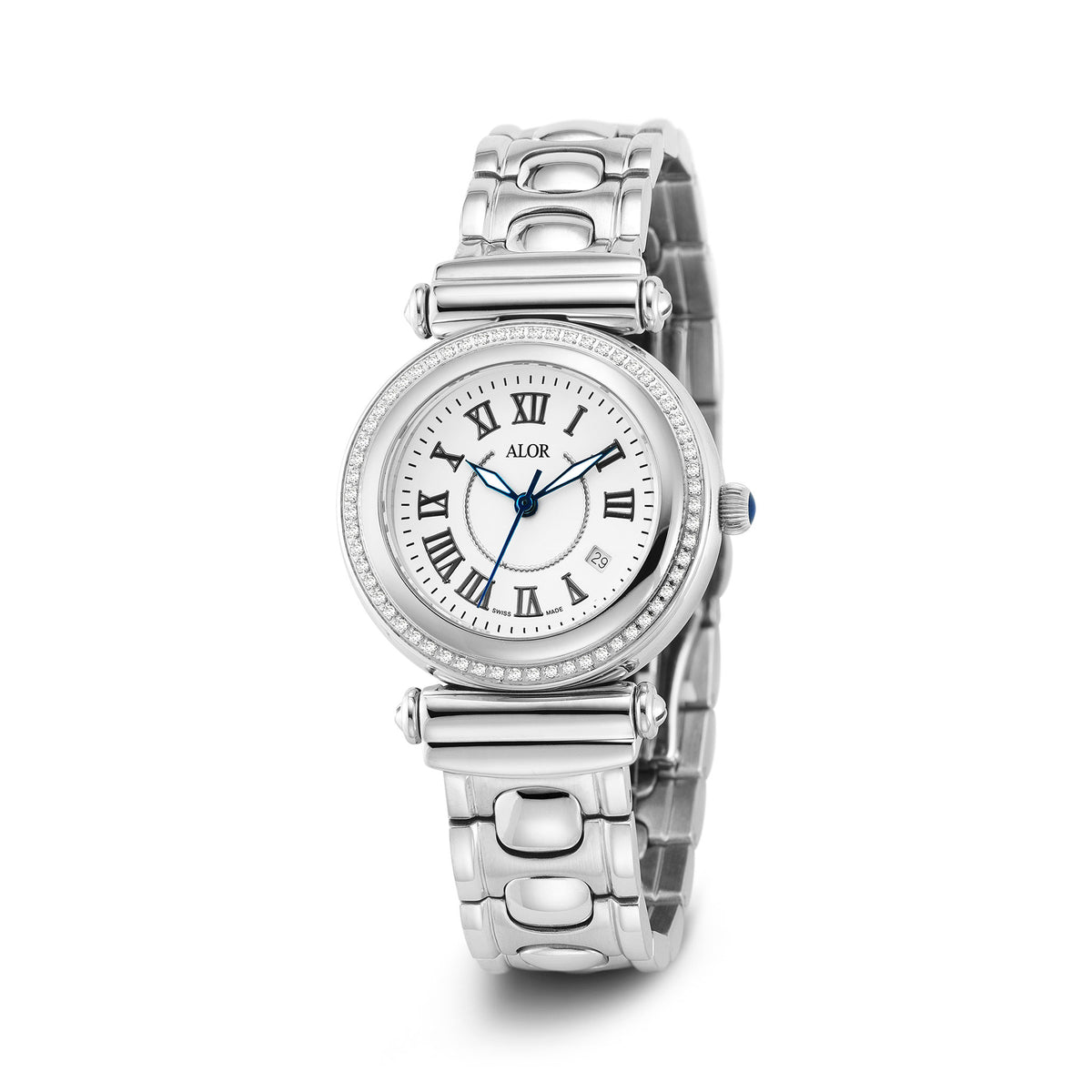 NEW ALOR cascade bracelet diamond watch in silver Diamond Watches - Diamond Silver Watches - New Design main image 3