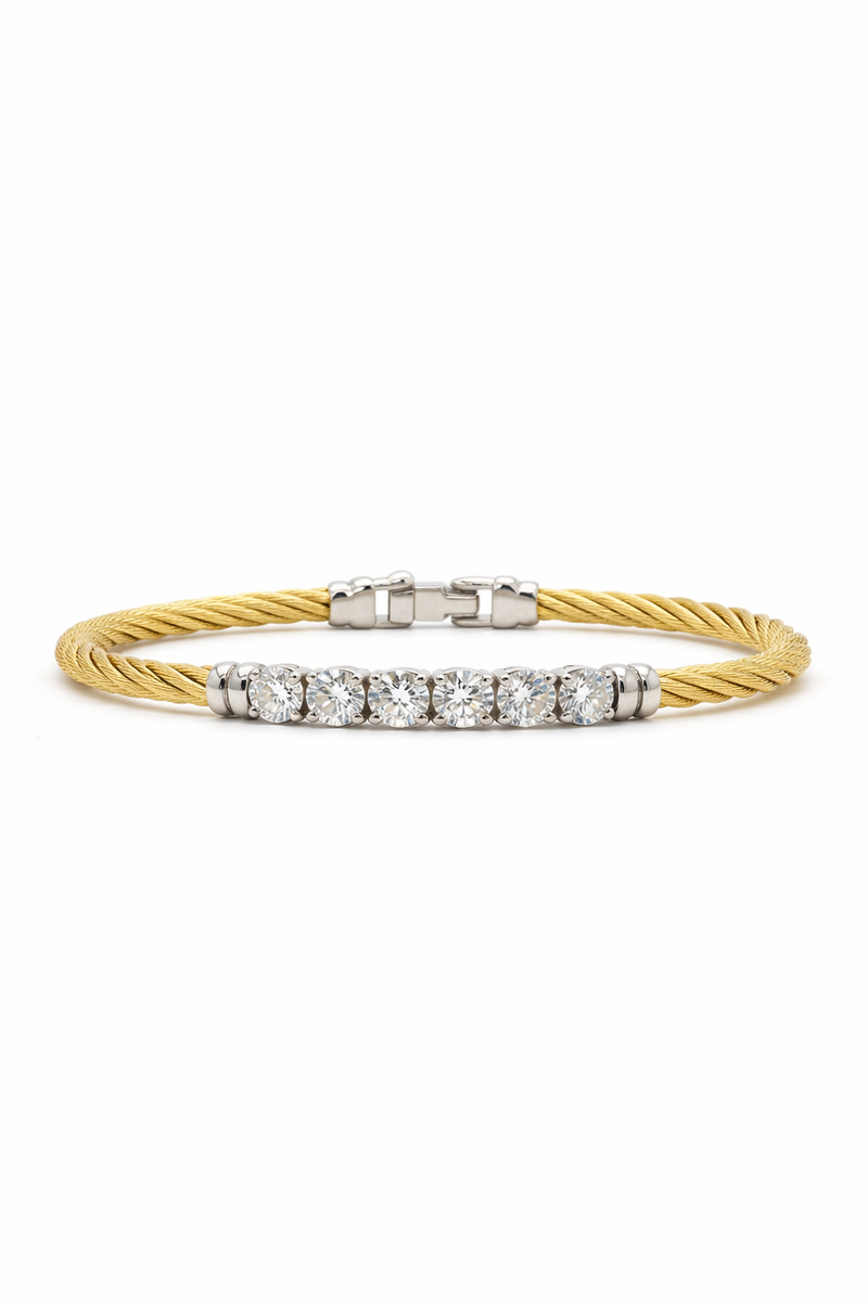 ALOR DAY DIAMOND 6-STONE LINE BANGLE