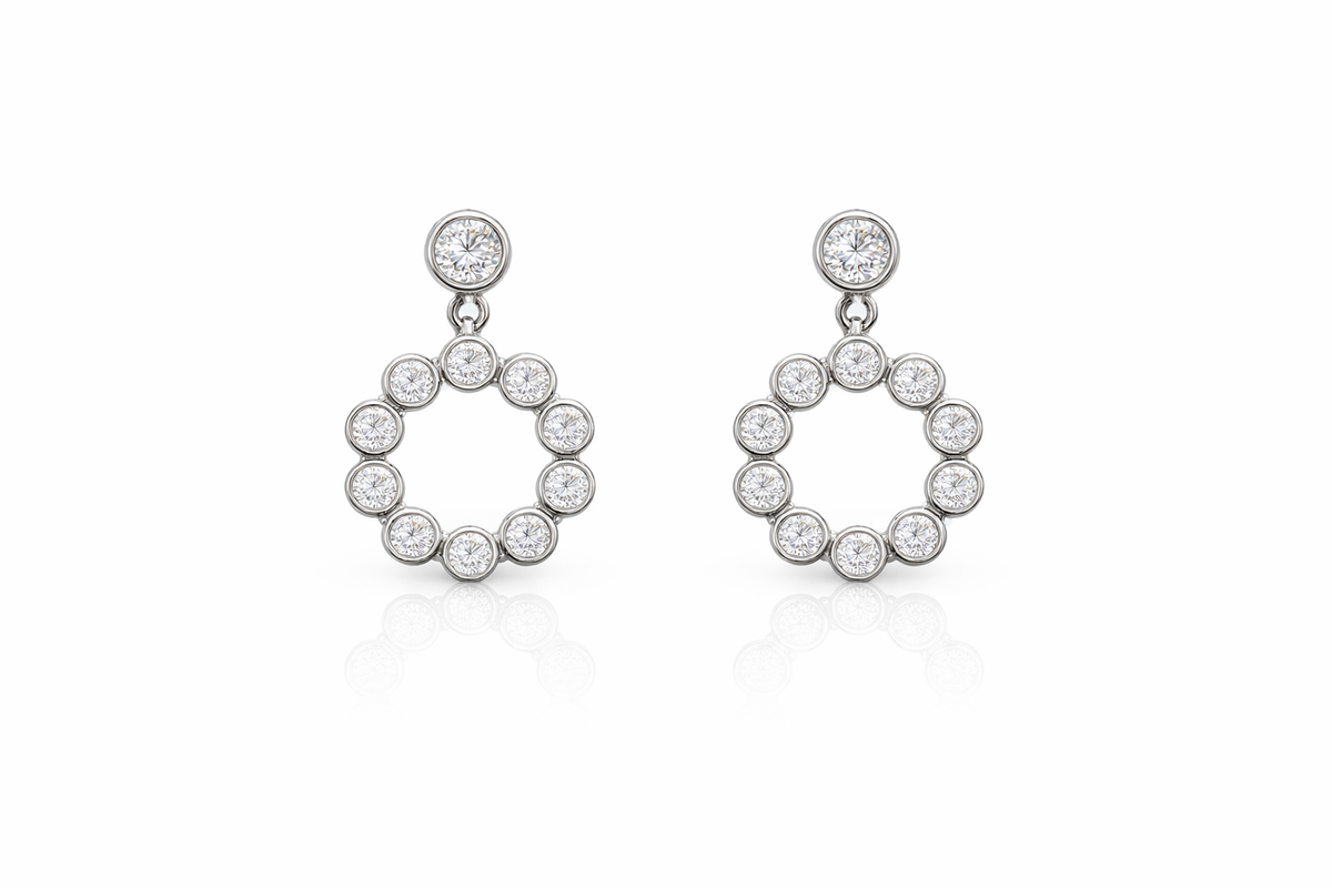 ALOR DOT CIRCLE DIAMOND EARRINGS