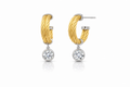 ALOR HALF HOOP DIAMOND DROP EARRINGS