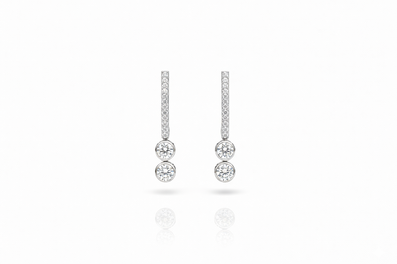 ALOR DAY DIAMOND DOUBLE DROP LAB GROWN EARRINGS