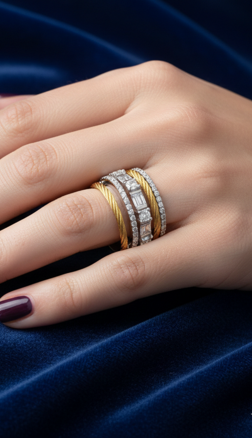 ALOR Day Diamonds Wide Band Ring