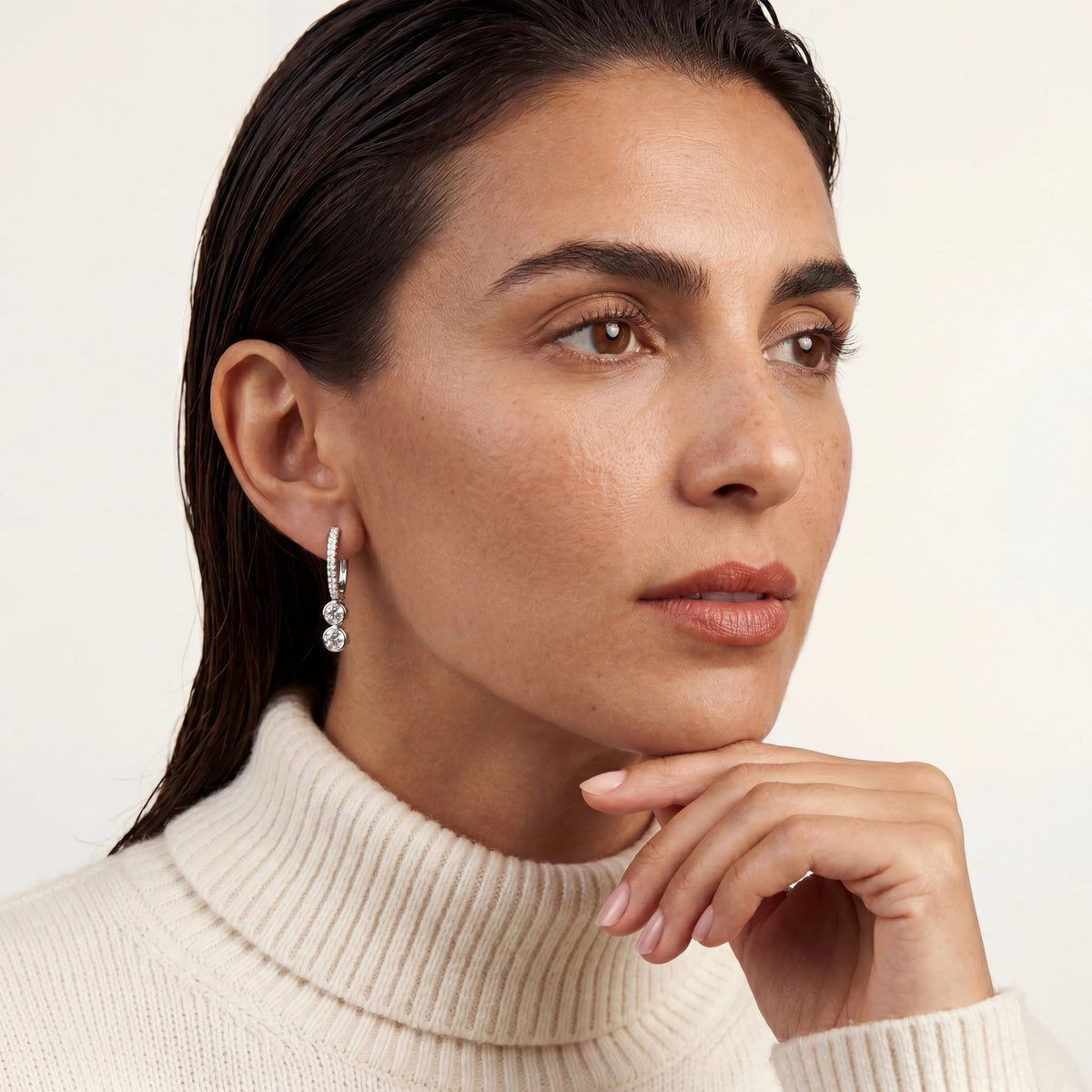 ALOR DAY DIAMOND DOUBLE DROP LAB GROWN EARRINGS