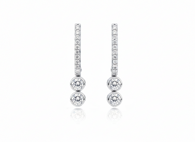 ALOR DAY DIAMOND DOUBLE DROP LAB GROWN EARRINGS