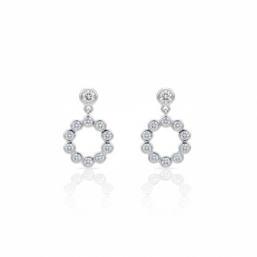 ALOR DOT CIRCLE DIAMOND EARRINGS