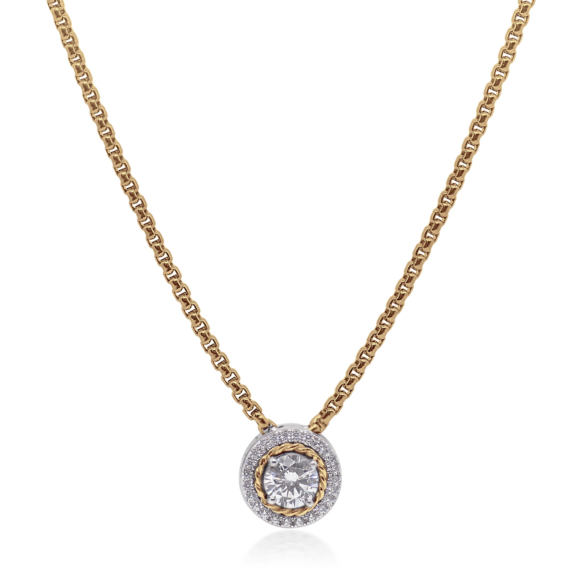 ALOR Day Diamonds Round Pendant Necklace
